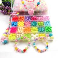 Children DIY String Beads Set, Acrylic, Rectangle, for children 