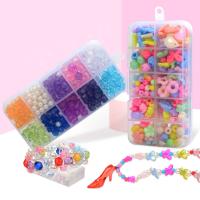 Children DIY String Beads Set, Acrylic, Rectangle, for children 