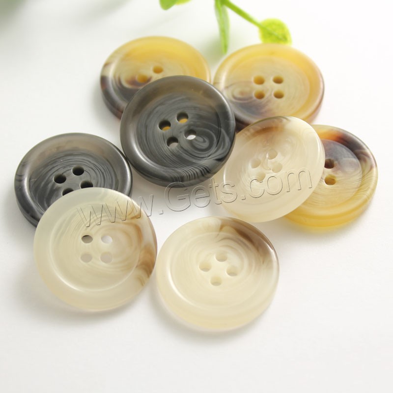 resina botón con 4 agujeros, Esférico, diverso tamaño para la opción, más colores para la opción, Vendido por UD