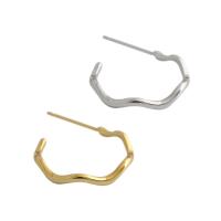 Sterling Silver Stud Earring, 925 Sterling Silver, bright gold color plated, fashion jewelry & for woman nickel, lead & cadmium free, 17mm 