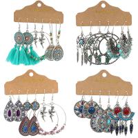 Zinc Alloy Stud Earring, earring drop pendant, three pieces & fashion jewelry 
