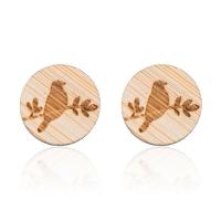Wood Earring, Bird, for woman, 12mm 