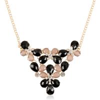 Resin Zinc Alloy Necklace, with Resin, plated, for woman & with rhinestone Approx 17.7 Inch 