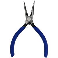 High Carbon Steel Needle Nose Plier, with Plastic, polished, durable & dyed, blue, 125mm 