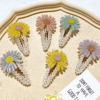 Hair Snap Clips, Plastic, with Zinc Alloy, Flower, for woman 60mm 