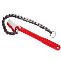 Carbon Steel Chain Wrench, plated, durable, red, 305mm 