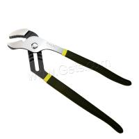 High Carbon Steel Water Pump Pliers, with Plastic, durable & Adjustable, black, 400mm 