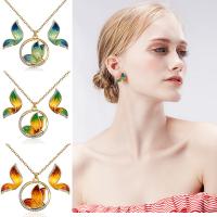 Rhinestone Zinc Alloy Jewelry Set, earring drop pendant, fashion jewelry & with rhinestone 