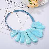 Mode-Fringe-Neckalace, Acryl, mit Lederband & Zinklegierung, für Frau, keine, 450mm, verkauft von PC