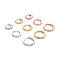 Cubic Zirconia Micro Pave Brass Earring, Donut, plated & micro pave cubic zirconia 
