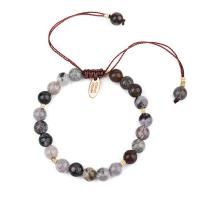 Gemstone Bracelets, plated, adjustable & for woman 6mm Approx 6 Inch 