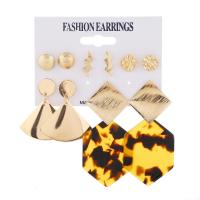 Zinc Alloy Earring Set, with Acrylic, gold color plated, 6 pieces & for woman 