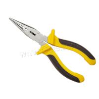High Carbon Steel Needle Nose Plier, with Plastic, durable & anti-skidding, yellow 