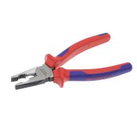 High Carbon Steel Crimping Plier, with Thermoplastic Rubber, durable, reddish orange, 170mm 