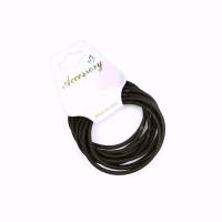 Elastic Hair Band, Rubber Band, with Nylon, black, 50mm 
