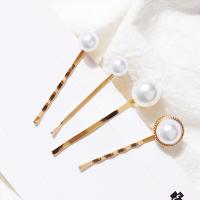 Hair Slide, Zinc Alloy, with Plastic Pearl, for woman 