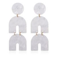 Resin Drop Earring, gold color plated, for woman 