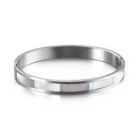 Stainless Steel Bangle, with Shell, plated, for woman 60mm,8mm 