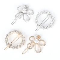 Hair Clip, Zinc Alloy, plated & for woman & with rhinestone & hollow 
