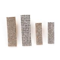 Alligator Hair Clip, Zinc Alloy, Rectangle, plated & for woman & with rhinestone 