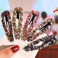 Hair Snap Clips, Zinc Alloy & for woman & with rhinestone 