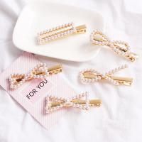 Alligator Hair Clip, Zinc Alloy, with Plastic Pearl, for woman 