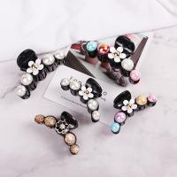 Hair Claw Clips, Acrylic, with Plastic Pearl, for woman 