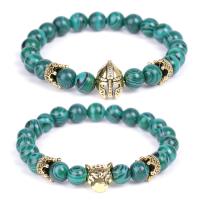 Gemstone Bracelets, gold color plated, elastic & Unisex & radiation protection 8mm Approx 7.3 Inch 