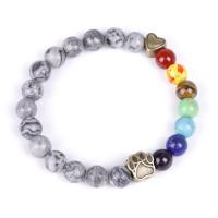 Gemstone Bracelets, plated, elastic & Unisex & radiation protection 8mm Approx 7.3 Inch 