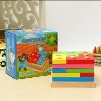 Jouets d’apprentissage bébé, bois, pour les enfants, couleurs mélangées Vendu par boîte