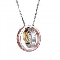 Rhinestone Zinc Alloy Necklace, fashion jewelry & with rhinestone, pink 