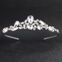 Bridal Tiaras, Zinc Alloy, plated, for bridal & with rhinestone, silver color, nickel, lead & cadmium free 