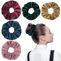 Hair Scrunchies, Velveteen, with Rubber Band, for woman 