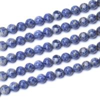 Blauer Fleck Perlen, blauer Punkt, rund, verschiedene Größen vorhanden, blau, verkauft von Strang