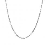 Brass Rope Chain, Cupronickel, platinum color plated, wave chain, platinum color, 1mm Approx 17.7 Inch 