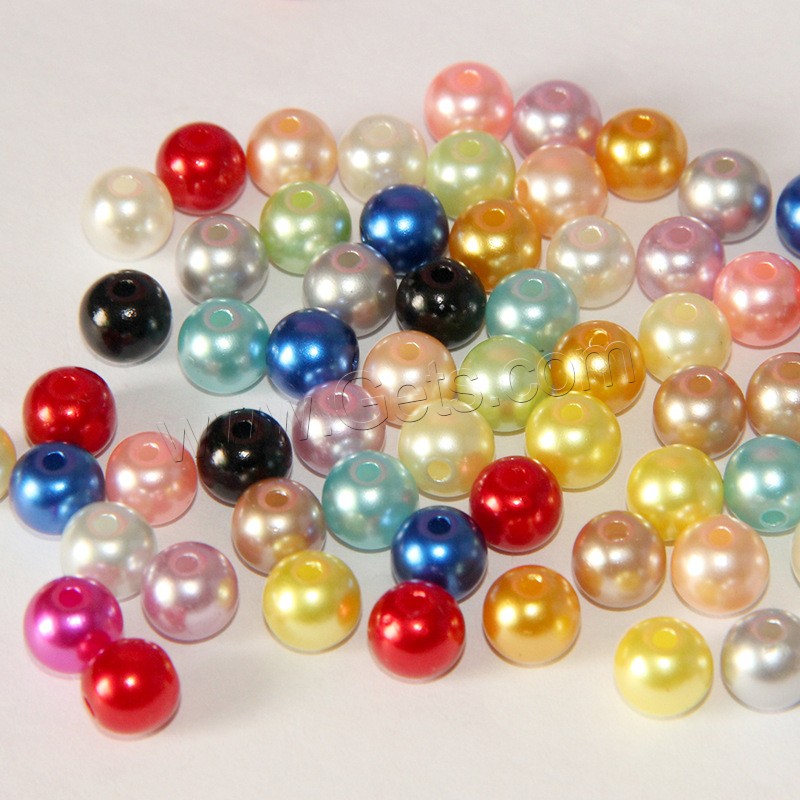 ABS Plastic Beads, ABS Plastic Pearl, Round, DIY & different size for choice, more colors for choice, Sold By PC