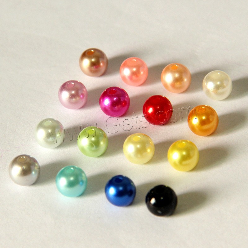Perles en plastique ABS, Plastique ABS perle, Rond, DIY & normes différentes pour le choix, plus de couleurs à choisir, Vendu par PC
