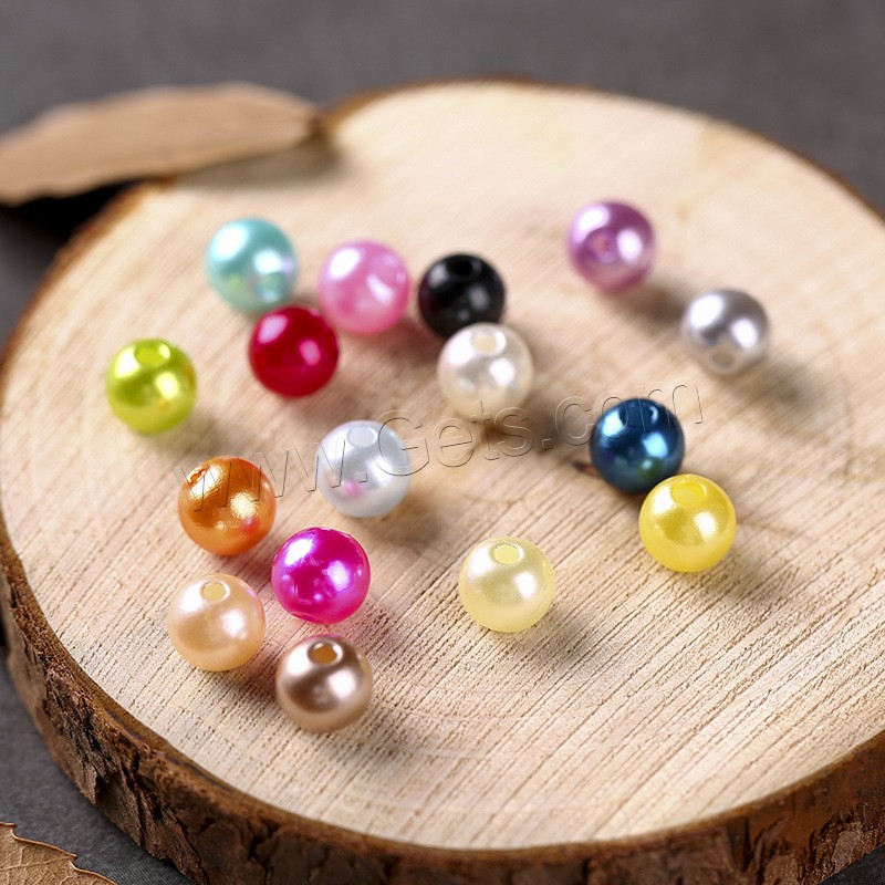Perles en plastique ABS, Plastique ABS perle, Rond, DIY & normes différentes pour le choix, plus de couleurs à choisir, Vendu par PC