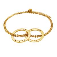 Stainless Steel Chain Bracelets, plated, Double Layer & adjustable & oval chain & with letter pattern & for woman 26mm Approx 9.8 Inch 