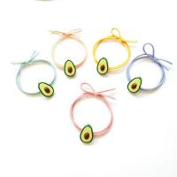 Ponytail Holder, Rubber Band, with Resin, Avocado, elastic & for woman, Random Color, 50mm 