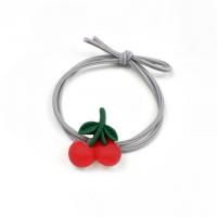 Ponytail Holder, Rubber Band, with Resin, Fruit, elastic & for woman, Random Color, 50mm 