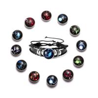 Bracelet à  gemmes de temp, cuir PU, avec Hématite & alliage de zinc, bijoux de mode, plus de couleurs à choisir, 0.6CMx20CM, Vendu par PC