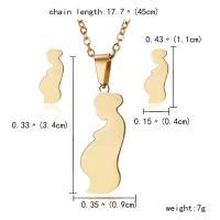 Fashion Stainless Steel Jewelry Sets, Stud Earring & sweater chain necklace, fashion jewelry, golden 