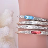 Zinc Alloy Cuff Bangle, with Crystal, plated, fashion jewelry & for woman nickel, lead & cadmium free 