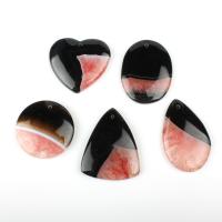 Mixed Agate Pendants, pink, 30~55mm 