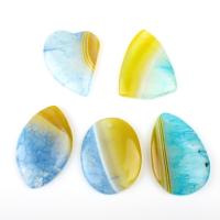 Mixed Agate Pendants, blue and yellow, 30~55mm 