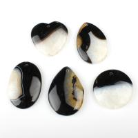 Mixed Agate Pendants, white and black, 30~55mm 