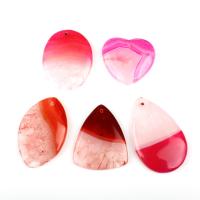 Mixed Agate Pendants, red, 30~55mm 