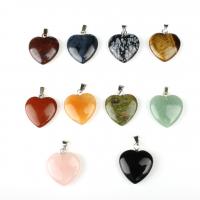 Смешанные Агата подвески, Агат, Сердце, Много цветов для выбора 5ПК/сумка, продается сумка