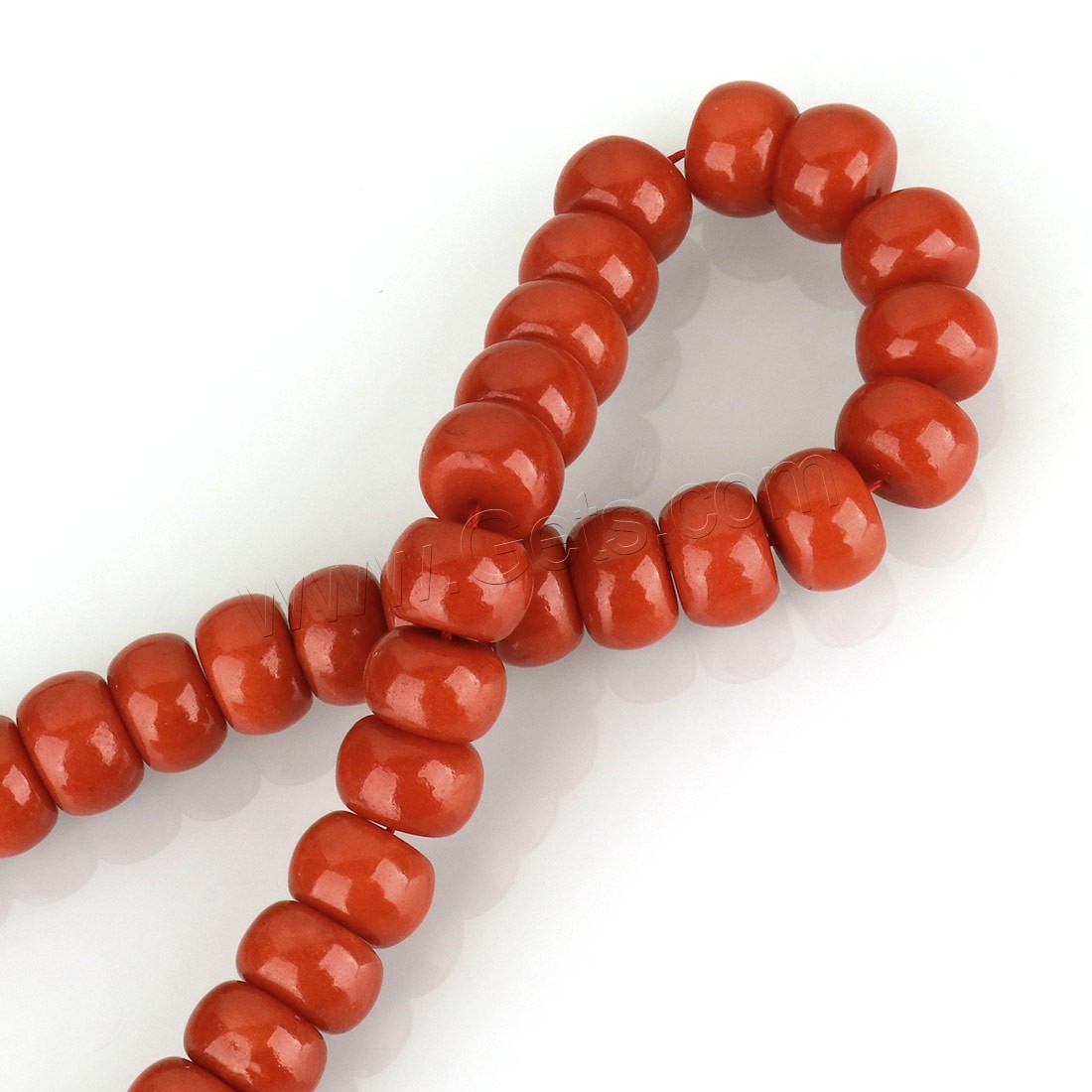 Natürliche Korallen Perlen, Koralle, rund, poliert, DIY & verschiedene Größen vorhanden, rote Orange, Bohrung:ca. 1.5mm, Länge:ca. 16 ZollInch, verkauft von Strang
